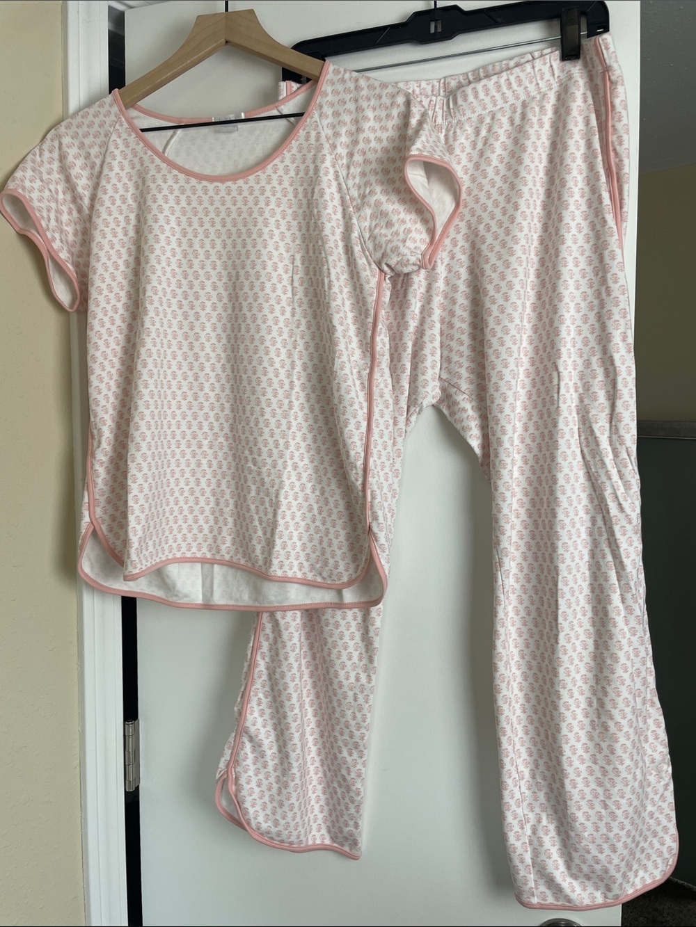 Women’s Pink Patterned Cotton Pajama Set - Brand